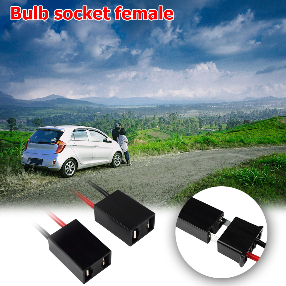 1 Pair H7 Bulb Socket Female Adapter Connector for Car Headlight Fog Lamp