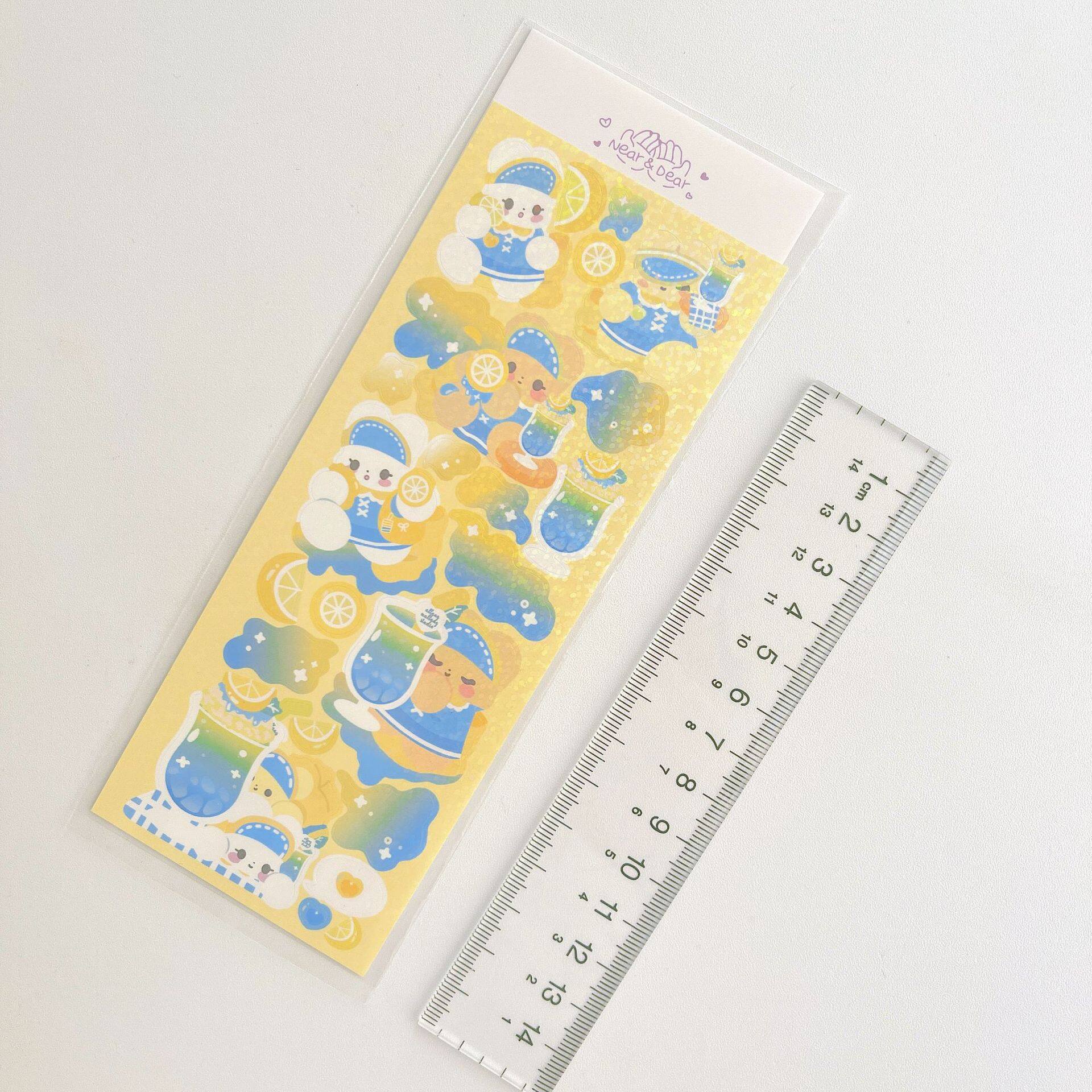 GaLiCiCi Stickers สติ๊กเกอร์เลเซอร์ลายการ์ตูนน่ารัก / สติ๊กเกอร์วัสดุตกแต่ง DIY สำหรับเด็กผู้หญิง