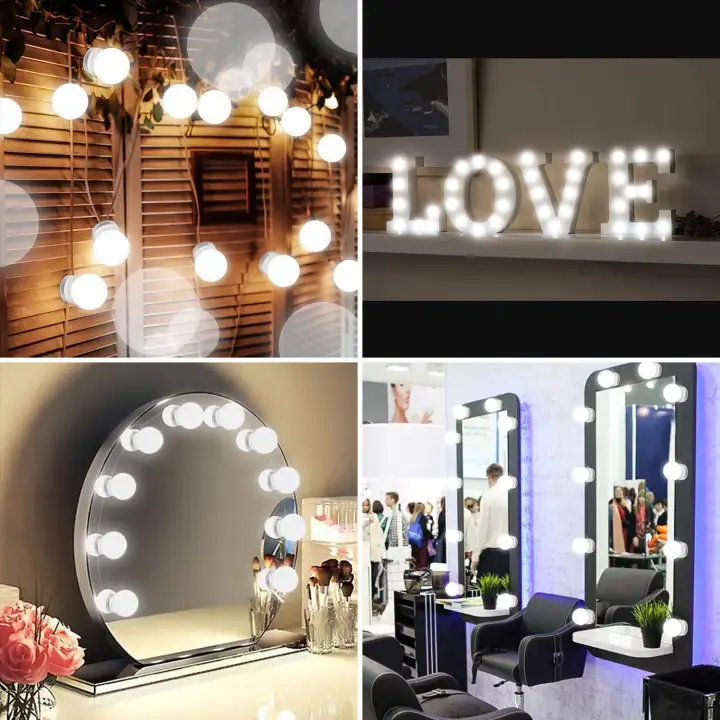 Iflashdeal Mirror Lights Vanity Light Make Up Led Lamp Kit Makeup Hollywood Style Lighting Fixture Strip Bulb