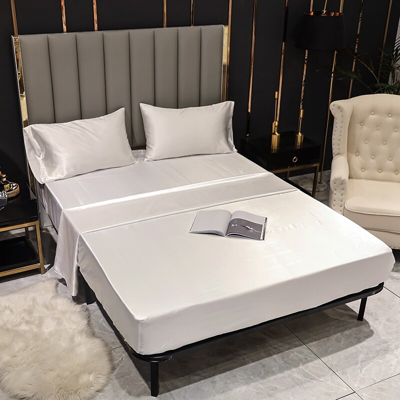 【Siêu Mềm 】Ga Trải Giường Màu Trơn Bằng Lụa Mềm Satin 7 Màu, Với Cao Su Chiều Cao Kích Thước Đơn/Toàn Bộ/Nữ Hoàng/Cỡ Lớn Chất Lượng 36Cm 100%