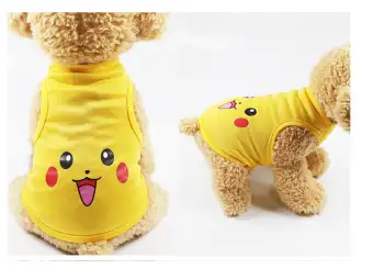 Pickachu Pakaian Anjing Kecil Musim Panas Musim Semi Kartun Anjing