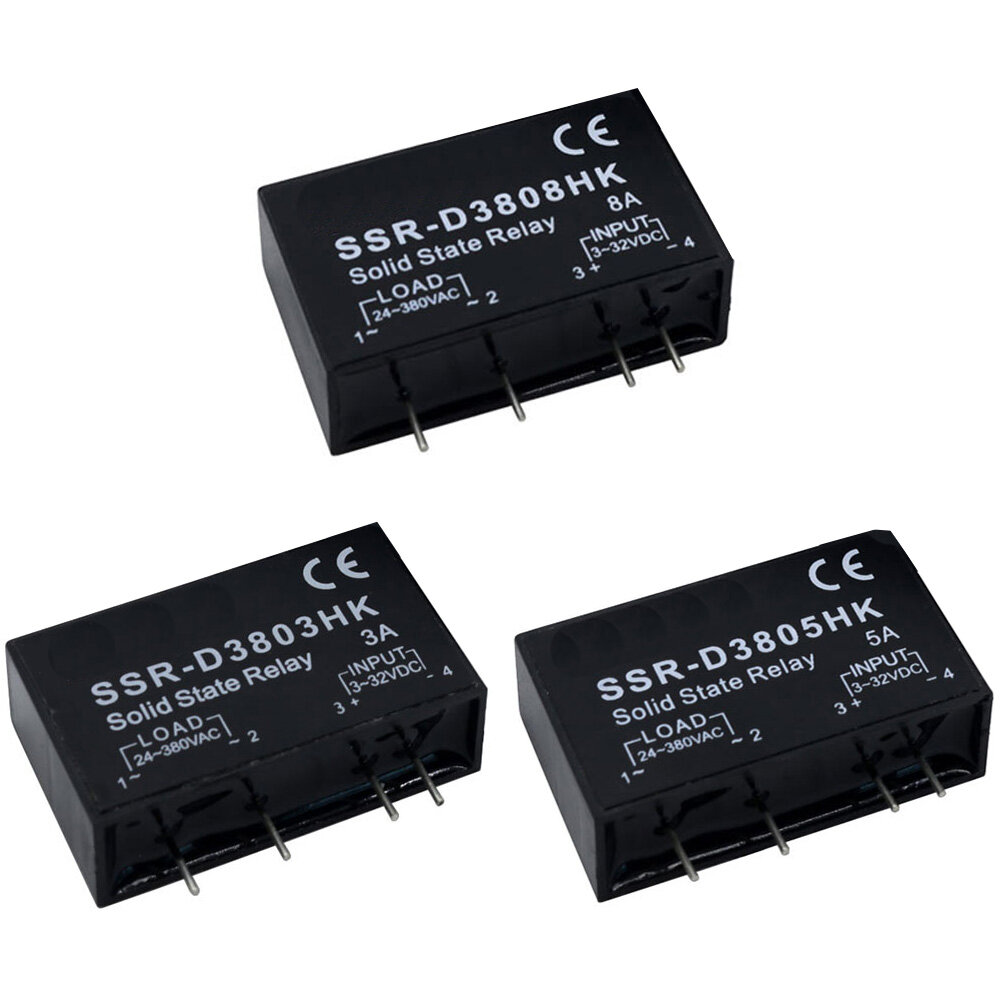 SSR một pha nhỏ Rơ Le bán dẫn PCB SSR-D3803HK d3805hk d3808hk chuyên dụng với chân 3A 5A 8A DC-AC Rơ Le bán dẫn