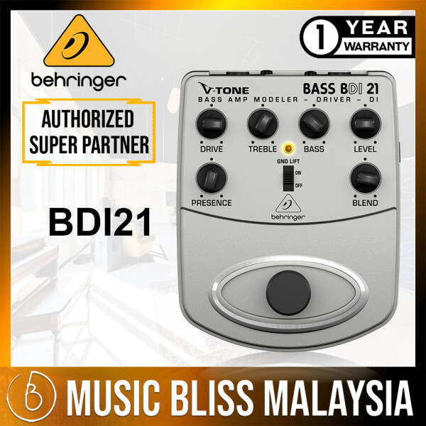 Behringer BDI21 V-Tone Bass Driver Preamp/DI Pedal (BDI-21 / BDI 21) Malaysia