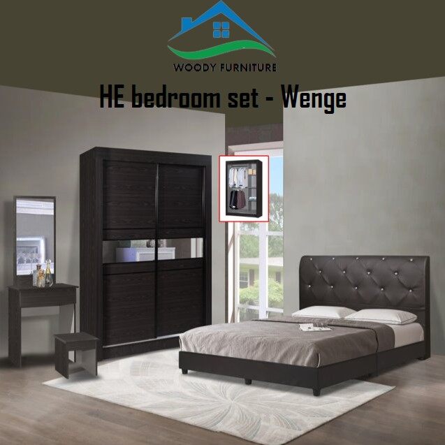 4ft wardrobe with mirror design bedroom set / set bilik tidur almari 4 kaki | Lazada