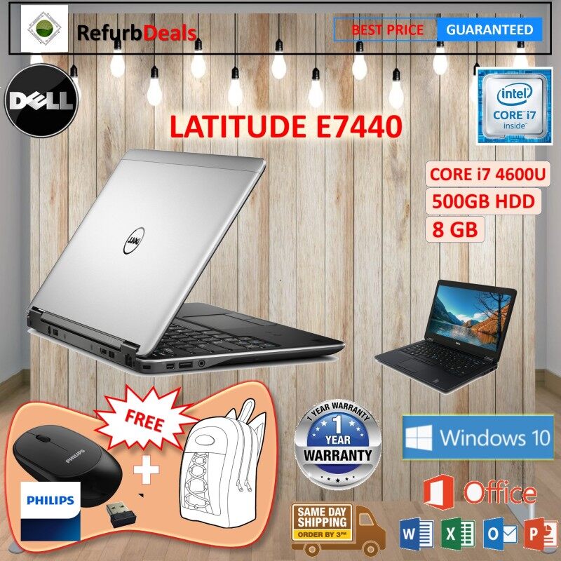 Dell Latitude E7440 CORE i7 - 4600U / 8 GB RAM / 500 GB HDD / WIN 10 / 14 SCREEN / Dell Latitude E7440 / REFURBISHED Malaysia
