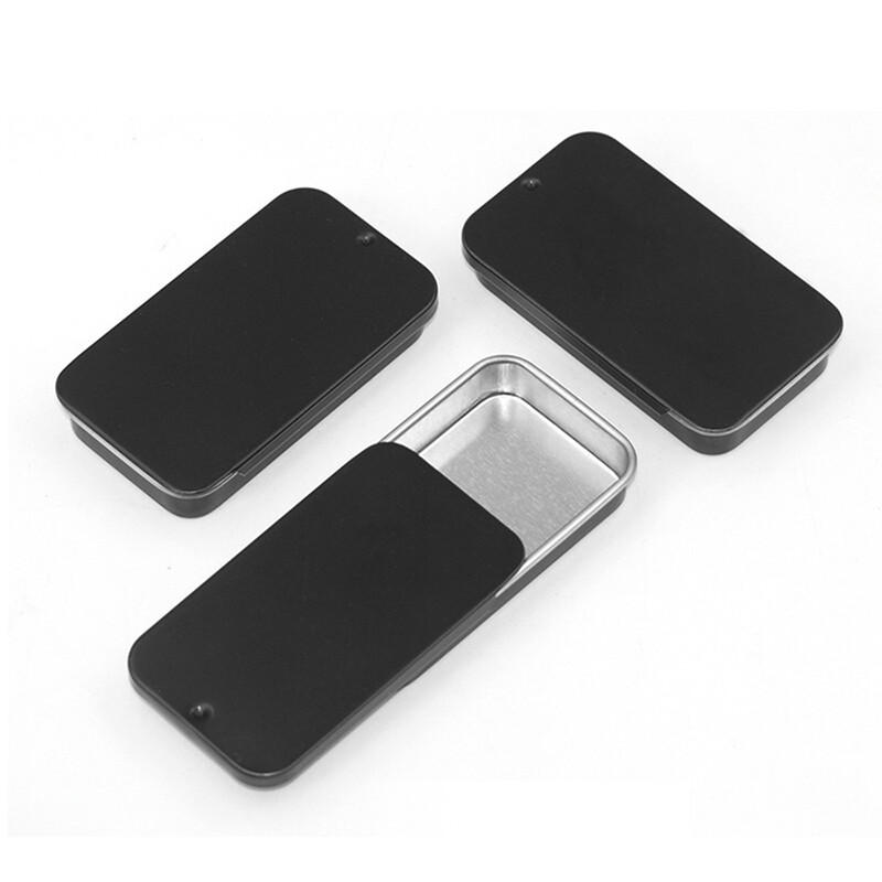 Ministar Metal Rectangular Empty Mini Tin Box Tinplate Push Candy Pill Cases Storage Box