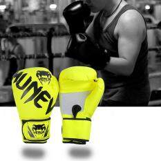 Găng Tay tập boxing (10-12 OZ) đào Tạo Thái Găng Tay Da cho Sparring Kickboxing Đánh Đấm Túi và Tập Trung Miếng Lót Đục Lỗ