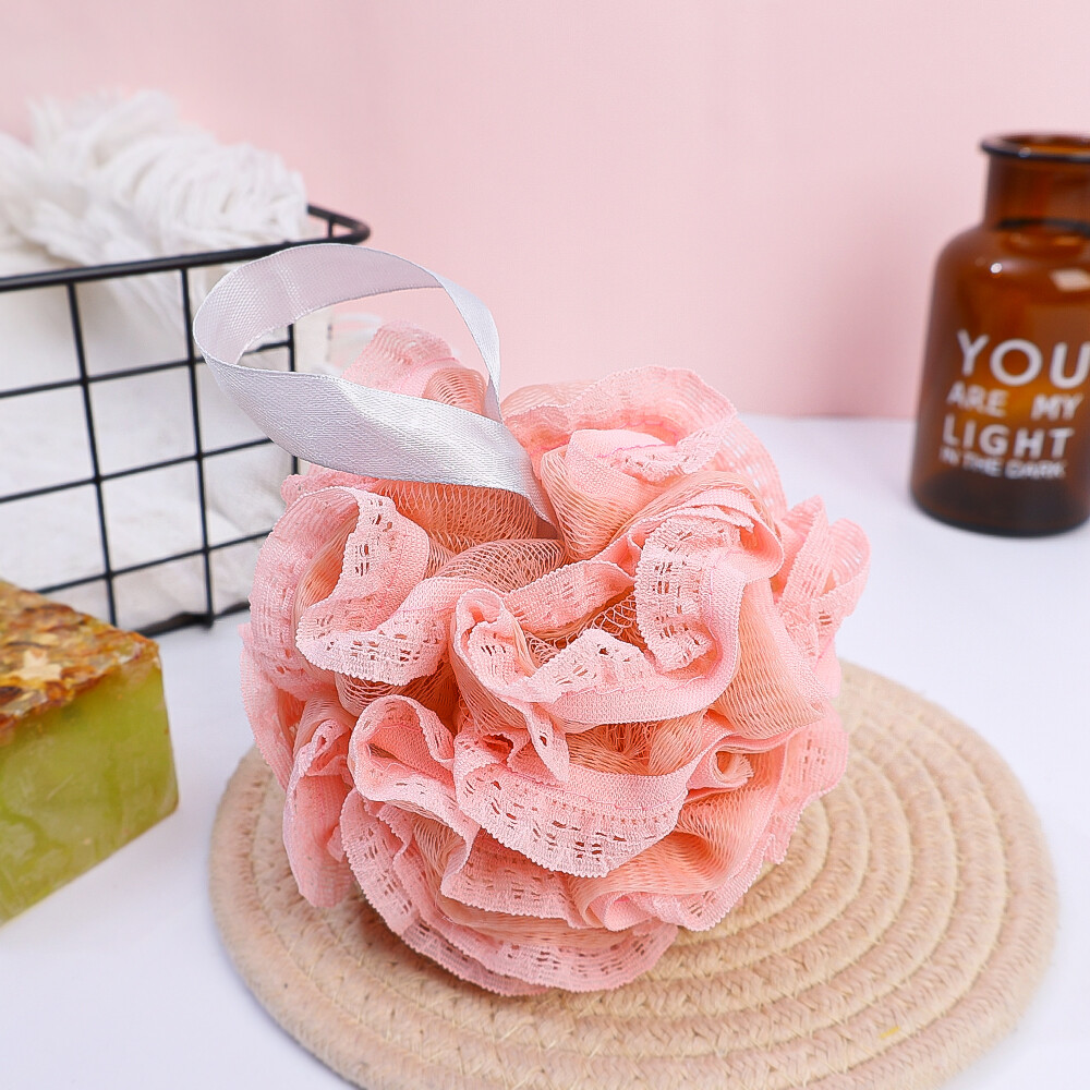 Soft Lace Bath Scrubber Large Sponge Flower Exfoliating Body Brush Puff Bath Shower Mesh Ball