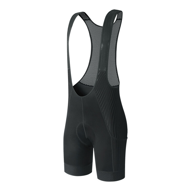 Solid Black & Blue Cycling Bib Shorts for Men