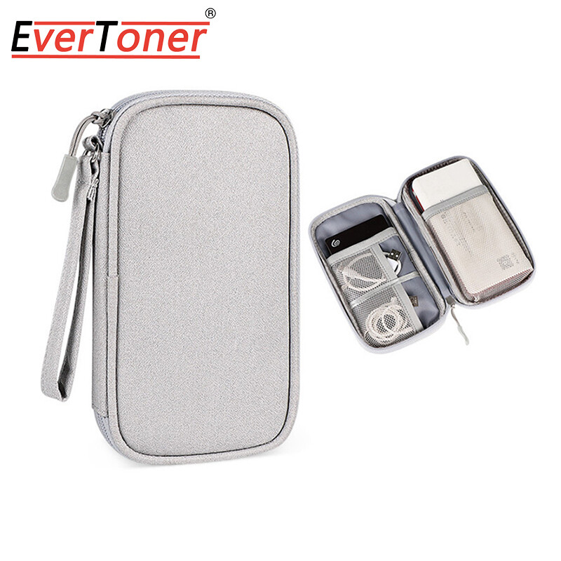 EverToner Cable Organizer Bag Travel Storage Bag Portable Electronic Accessories Power Bank Headphone Case Wire Organizer