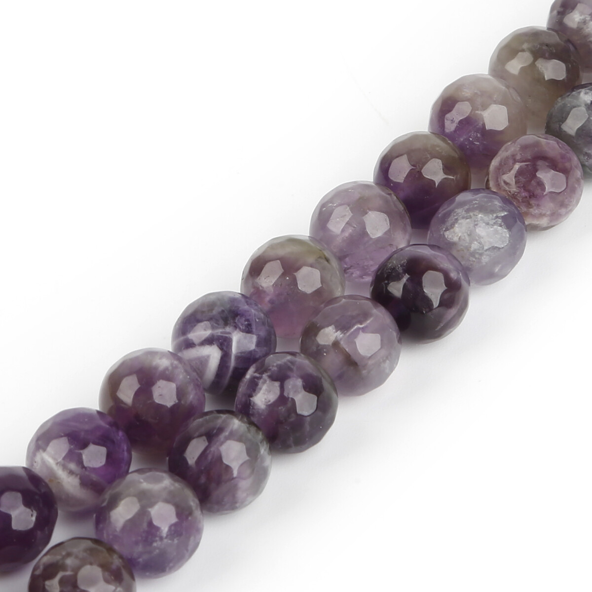 Faceted Natural Stone Beads 4/6/10MM Amethyst Beads For Jewelry Making DIY Bracelet Necklace Earrings