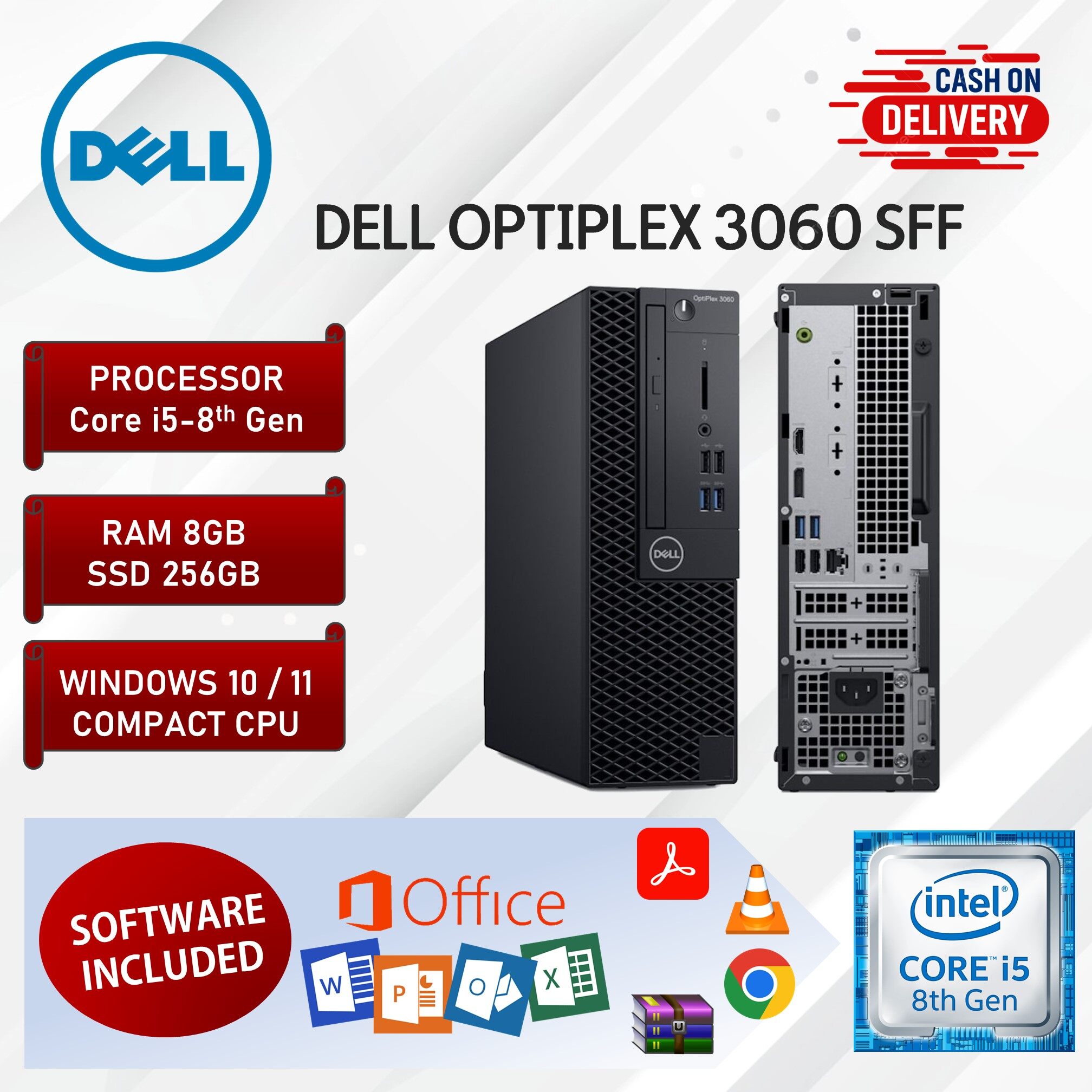 Dell Optiplex 3060 Sff Pc Desktop I5 8th Gen 8gb 16gb Ram 256gb 512gb 1tb Ssd Small Cpu Lazada 9926