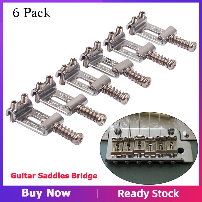 KOKKO Guitar Saddles Bridge Metal Tremolo Saddle System String Spacing for Stratocaster Telecaster Electric Guitar Maintain Part 6pcs