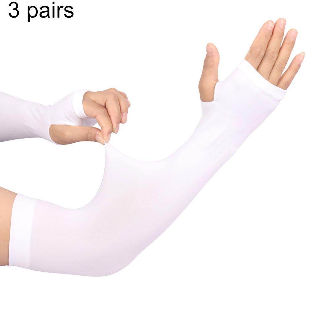 Honrane 3 Pairs Summer Outdoor Sport Cycling Breathable UV Sun Protection Arm Sleeves