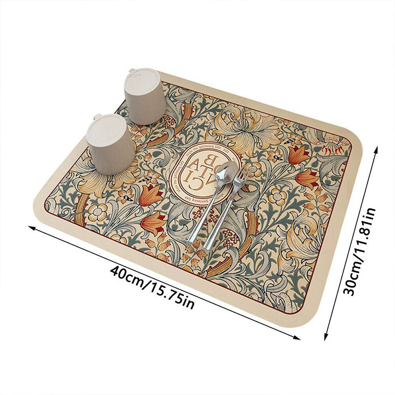 Kitchen Sink Absorbent Pad Kitchen Drain Mat Anti Slip Dish Drying Mat Kitchen Countertop Draining Mat Kitchen Accessories
