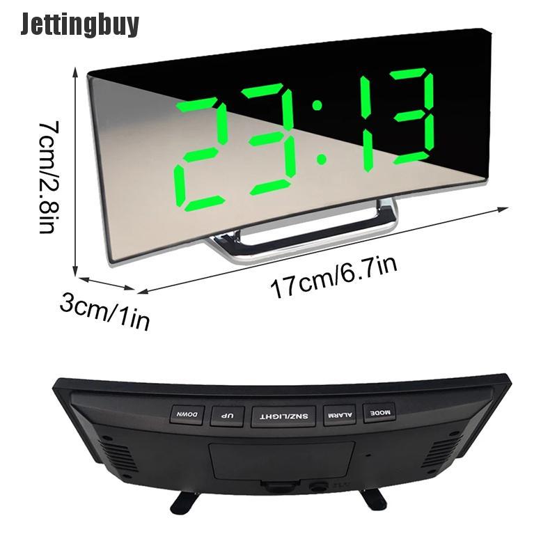 [Jettingbuy] Đồng Hồ Báo Thức Kỹ Thuật Số 7 Inch Đồng Hồ Để Bàn Điện Tử Kỹ Thuật Số Led Có Thể Điều Chỉnh Độ Sáng Cong Đồng Hồ Để Bàn Số Lượng Lớn