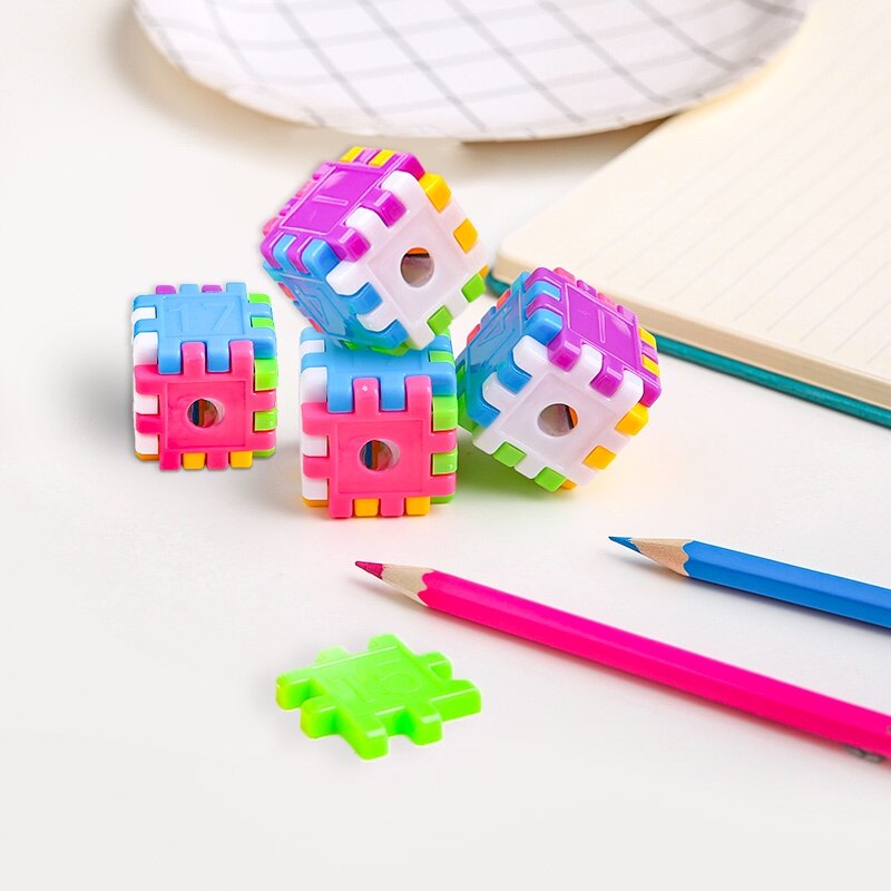 1 KHỐI Rubik Dễ Thương Ngẫu Nhiên Quà Tặng Giải Thưởng Cho Sinh Viên Gọt Bút Chì Đồ Dùng Học Tập