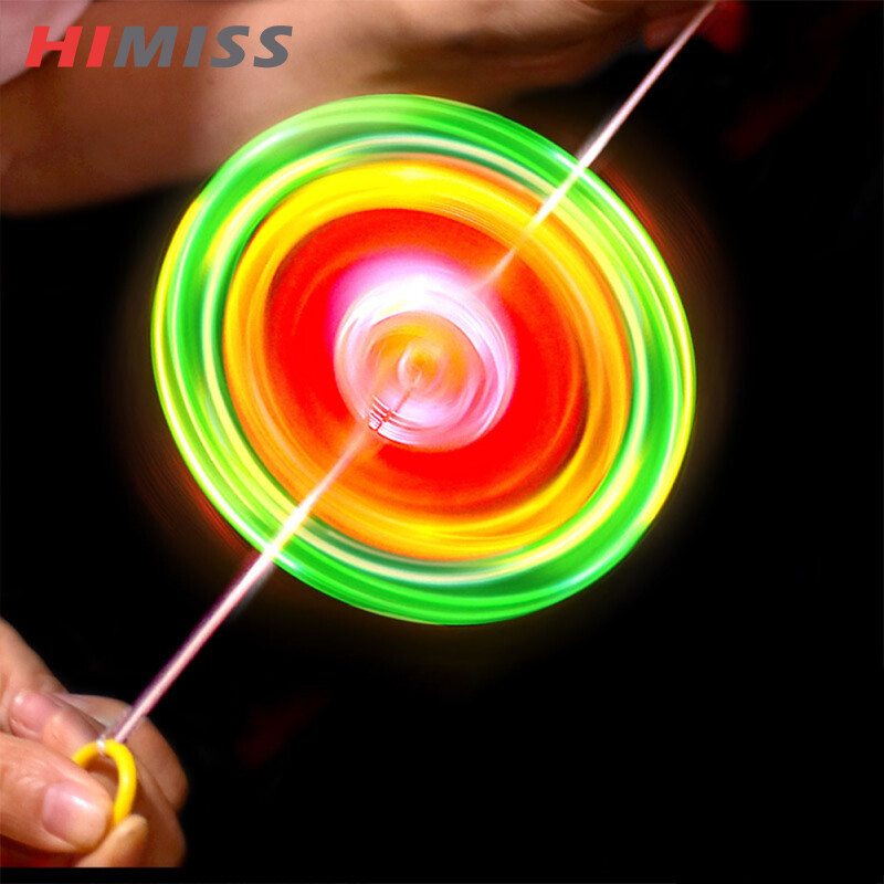 Himiss flashing luminous pull line flywheel led light up glow in the dark funny toy for kids
