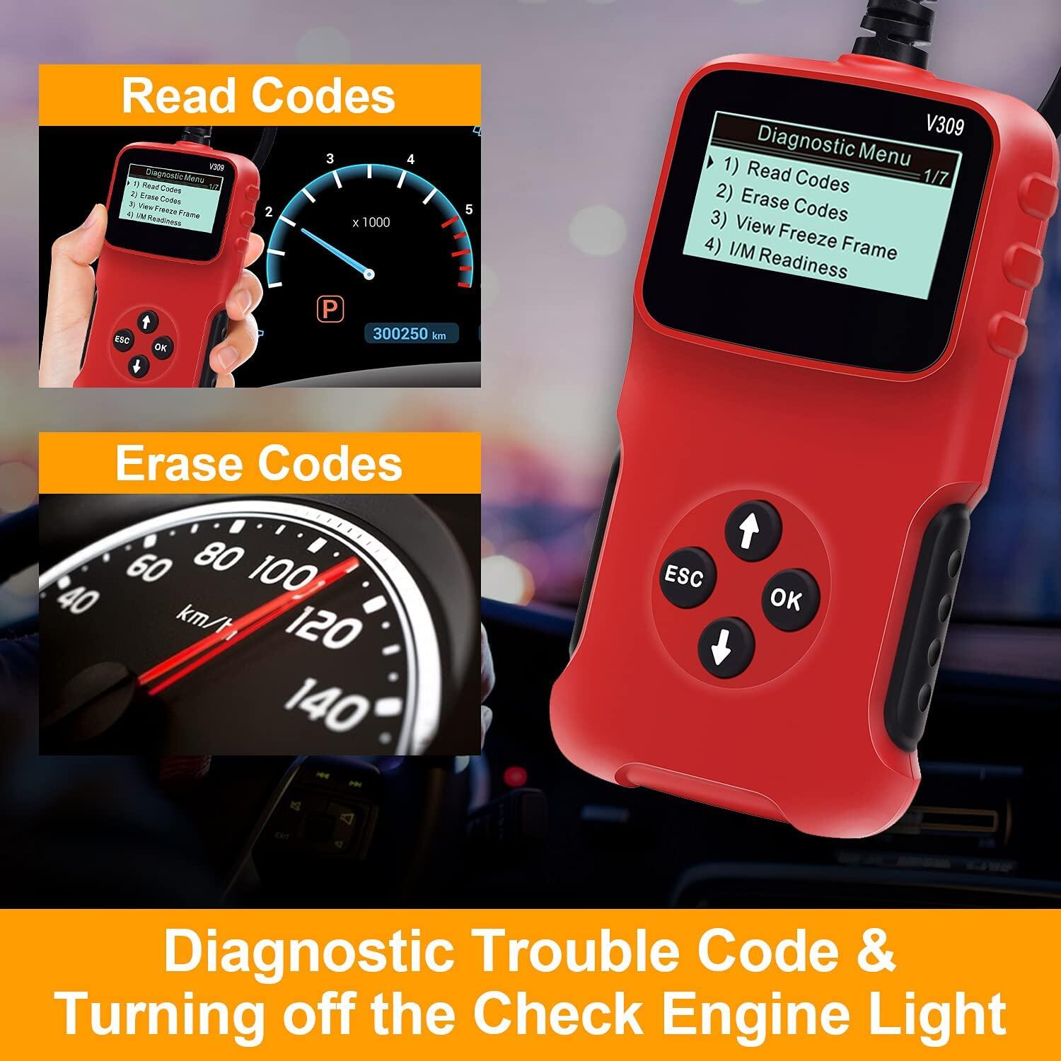 V309 Car Fault Detector Elm327 Obd2 Car Diagnostic Tool Code Reading Card