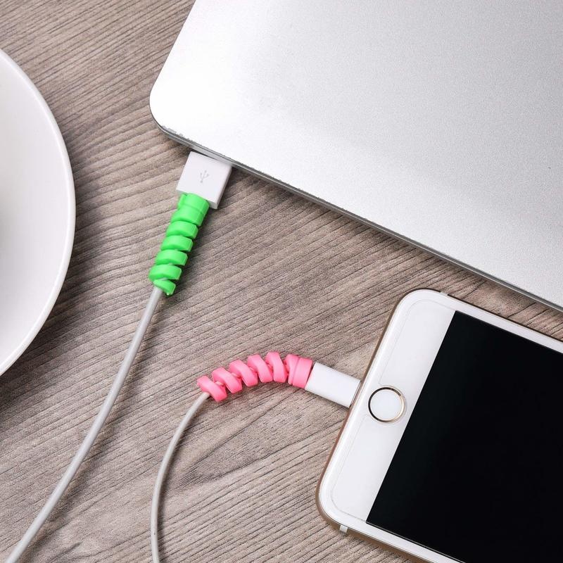 6 cái bảo vệ cáp Máy cuộn ống chỉ cuộn dây tổ chức Bìa Tương thích với Iphone Samsung Xiaomi Huawei sạc USB Dây cáp