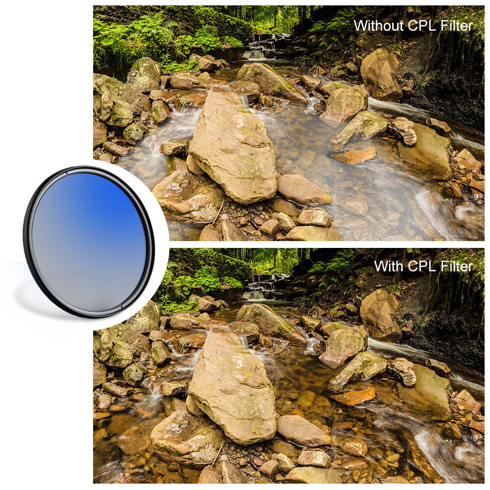 K&F CONCEPT 77mm Ultra Slim CPL Filter Optics Multi Coated MC Circular Polarizering Polarized Filter for DSLR Camera Lens