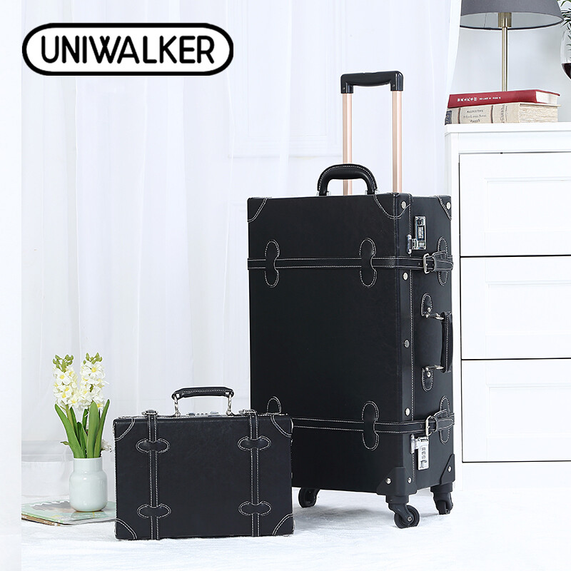 Uniwalker Luggage bag 24/26+13 inch Universal Wheel Trolley Luggage Pu