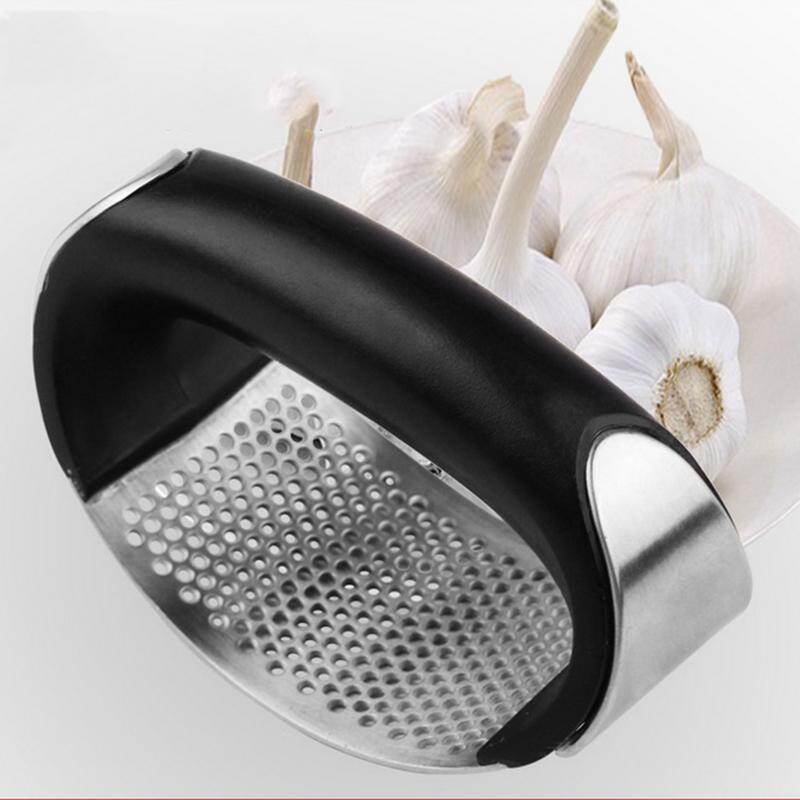 BOKALI Stainless Steel Garlic Press Crusher Squeezer Slicer Ginger Home Kitchen Tool