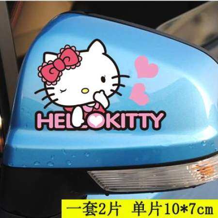 HelloKitty สติกเกอร์รถยนต์รอยขีดข่วนรอยขีดข่วนโล่กันชนล้อคิ้วกระจกมองหลังถังน้ำมันรอยขีดข่วนสามเณร