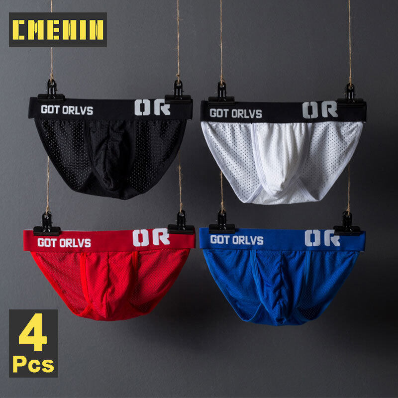 Nơi bán 4PcsMesh Sexy Mens Underwear Briefs High Quality Cotton Pouch Male Underwear Mens Briefs Bikini Underpants Innerwear OR208
