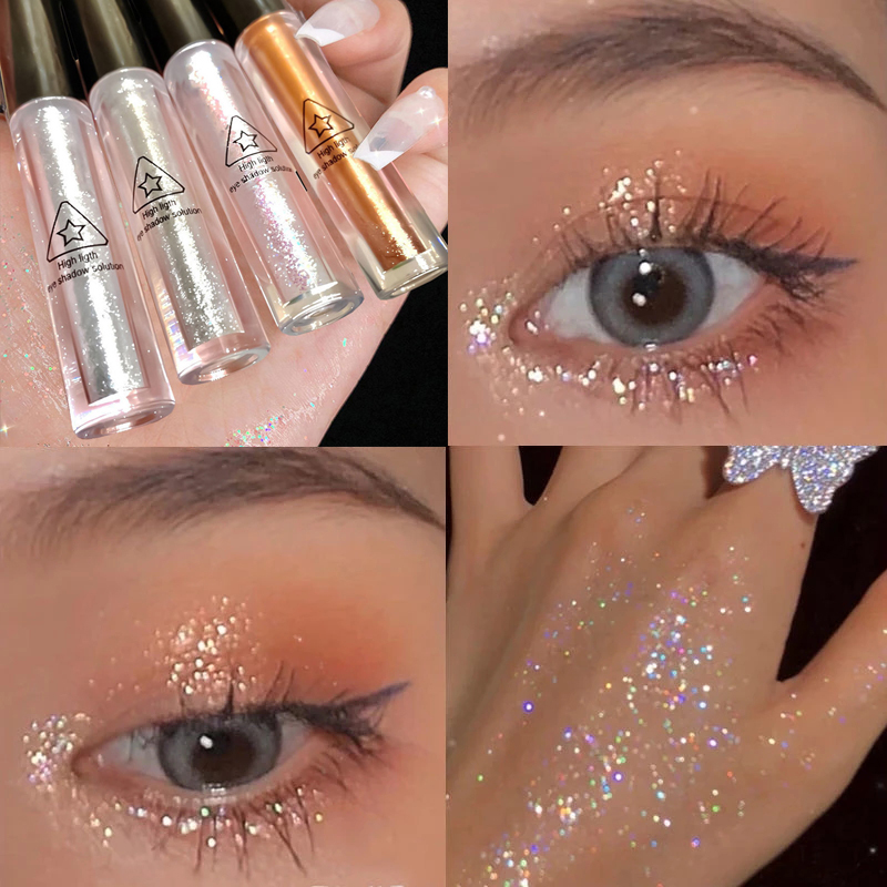 Dorisna Liquid Eyeshadow-Glitter Eyeshadow Waterproof Glitter Eyeliner Liquid Highlither Makeup Party Makeup Eye Shadow Pearl Light Flash Film Brilliant Pearl Long- lasting Eye Lying Silkworm Cosmetics