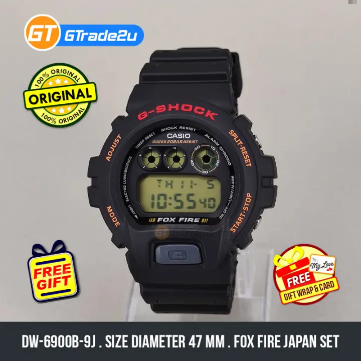 Casio G Shock Men Dw 6900b 9j Dw6900b 9j Digital Bulat Fox Fire Japan Set Watch