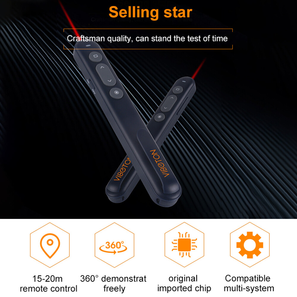 KKmoon VIBOTON PP-936 2.4G Multimedia Remote Control Wireless for Powerpoint Presentation Presenter Laser Pointer PPT Flip Pen