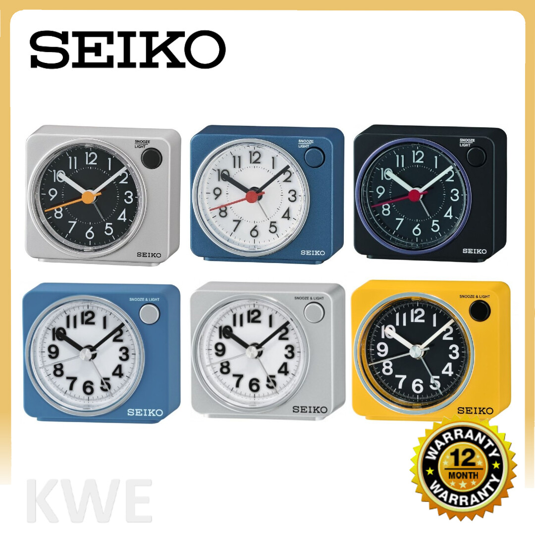 100 ORIGINAL SEIKO Quiet Sweep Beep Alarm Clock with LED light QHE100 QHE100A QHE100E QHE100K QHE100L QHE100Y Jam Loceng Lazada