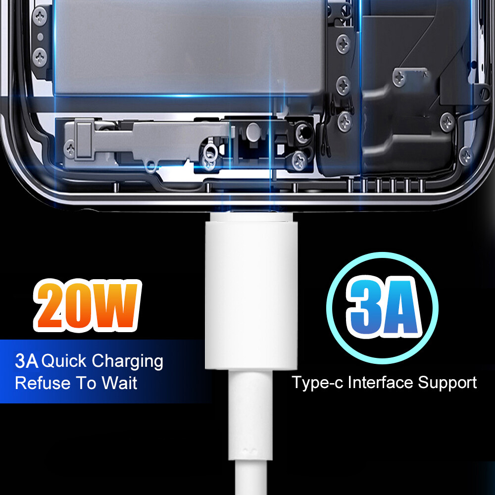 20W 3A Dual Type C Mobile Phone Super Fast Charging Data Cable for iPhone15 Cellphone Data Cable Quick Charger