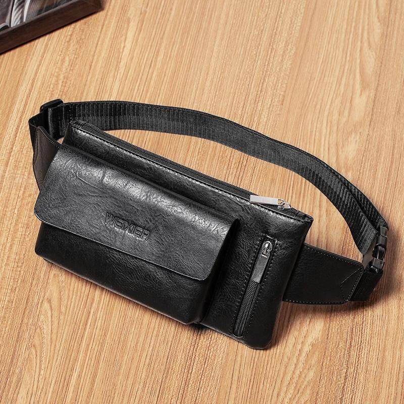 2019 Retro Leather Waist Bag Men Money Phone Fanny Pack Vintage Men's Leather Waist Belt Bag Small Travel Waist Packs Male For Phone Pouch body bag for men