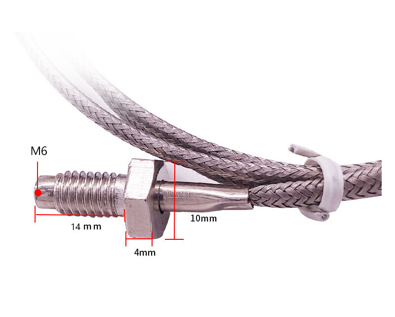 Đầu Dò Vít M6 Cặp Nhiệt Điện Loại K J 1M 2M 3M Dây Cáp Cảm Biến Nhiệt Độ Công Nghiệp 0-400 Độ Cho Bộ Điều Khiển PID