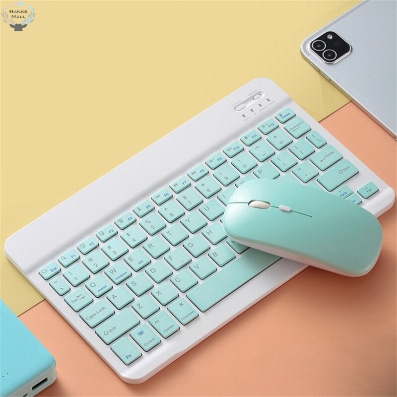 HK Mini Wireless Bluetooth-compatible Keyboard Mouse Set Rechargeable Compatible For Android Ios Windows