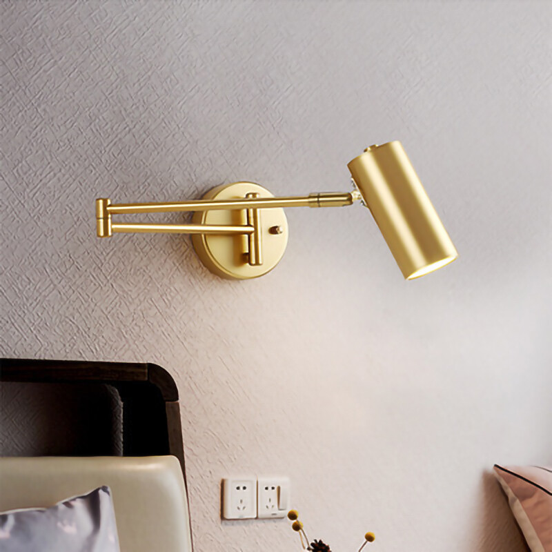 Adjustable LED wall lamp E27 wall light with switch golden and black sconces indoor lighting home decor wall decor for living room bedroom bedside kitchen dining room light fixture