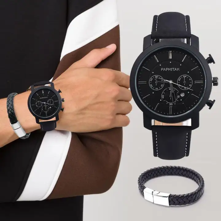 1pc Watches Men S Business Watch A Combination Of Scrub Retro Watch A Combination Of Scrub Retro