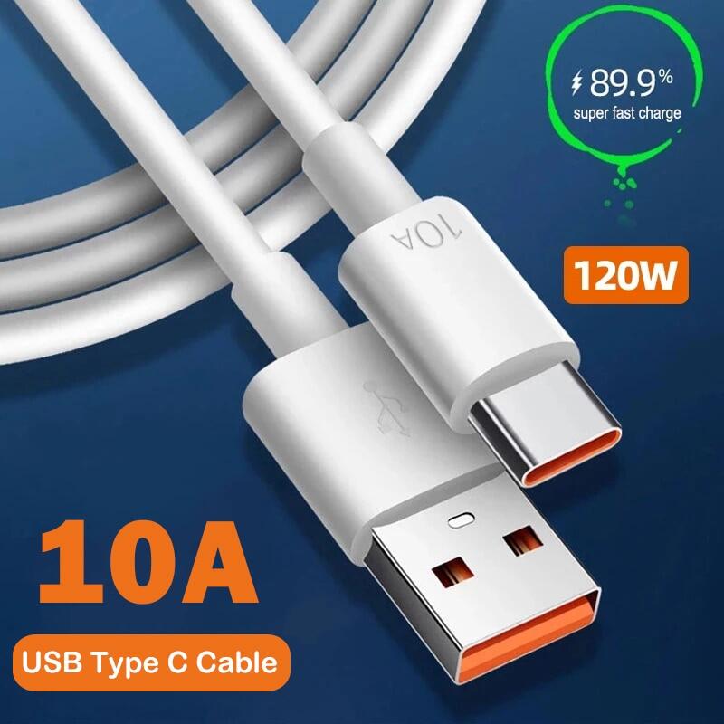 120w 10a usb type c cable super fast cables for huawei xiaomi poco huawei quick fast charging usb-c charger cable data cord