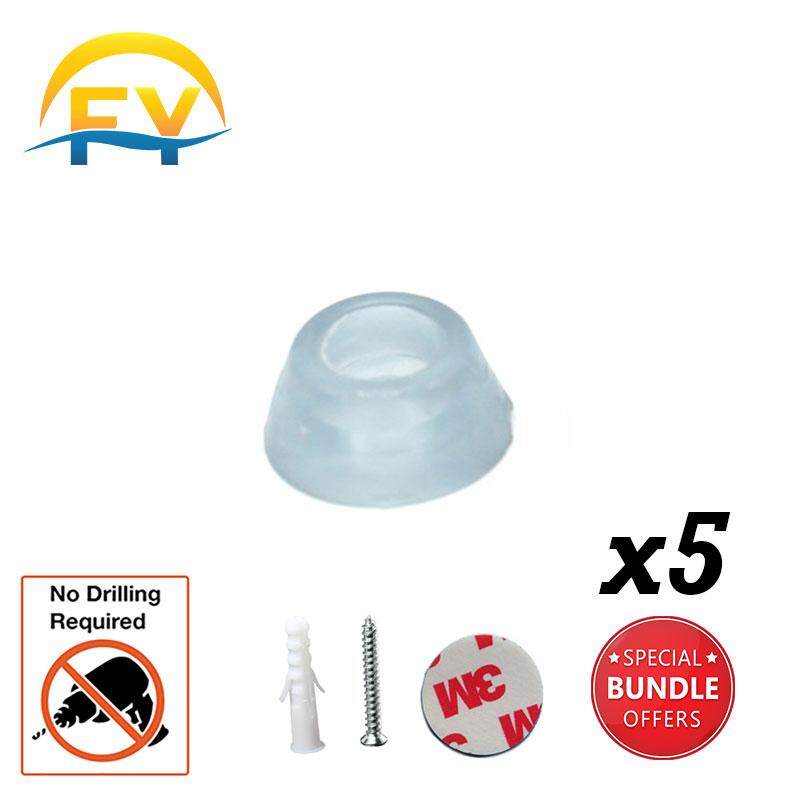 (5pcs) FY Silicone Rubber Door Stopper Door Knob Bumper Guard (No