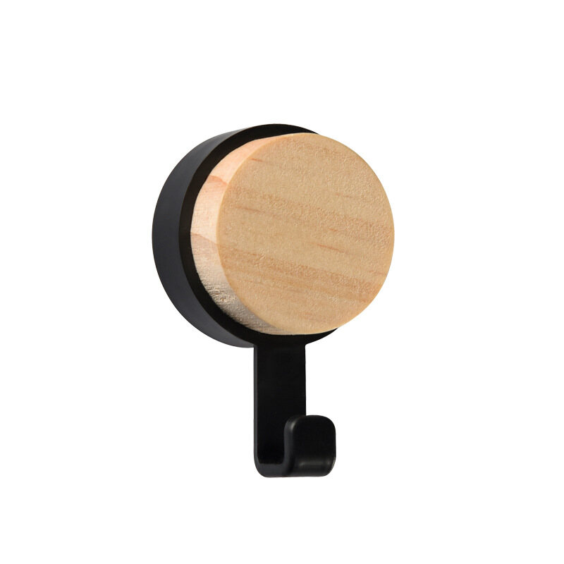 Houseeker Home Wood Decor Holder Rack Living Room Coat Scarf Bag Hanger Punch Free Seamless Organizer Hook Bathroom Waterproof Hooks