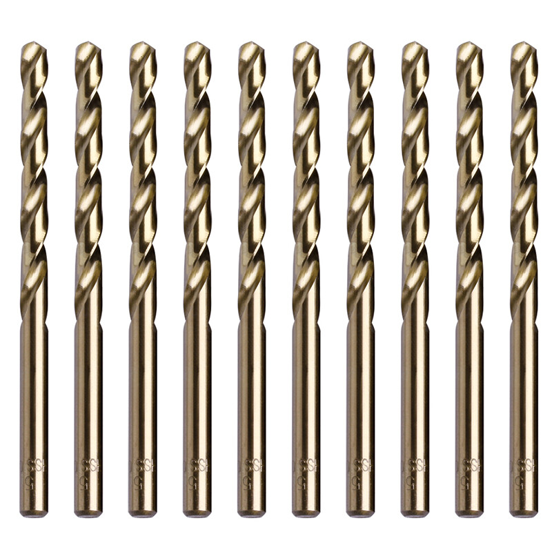 10pcs 5mm m35 round shank hss-co cobalt twist drill spiral drill bit