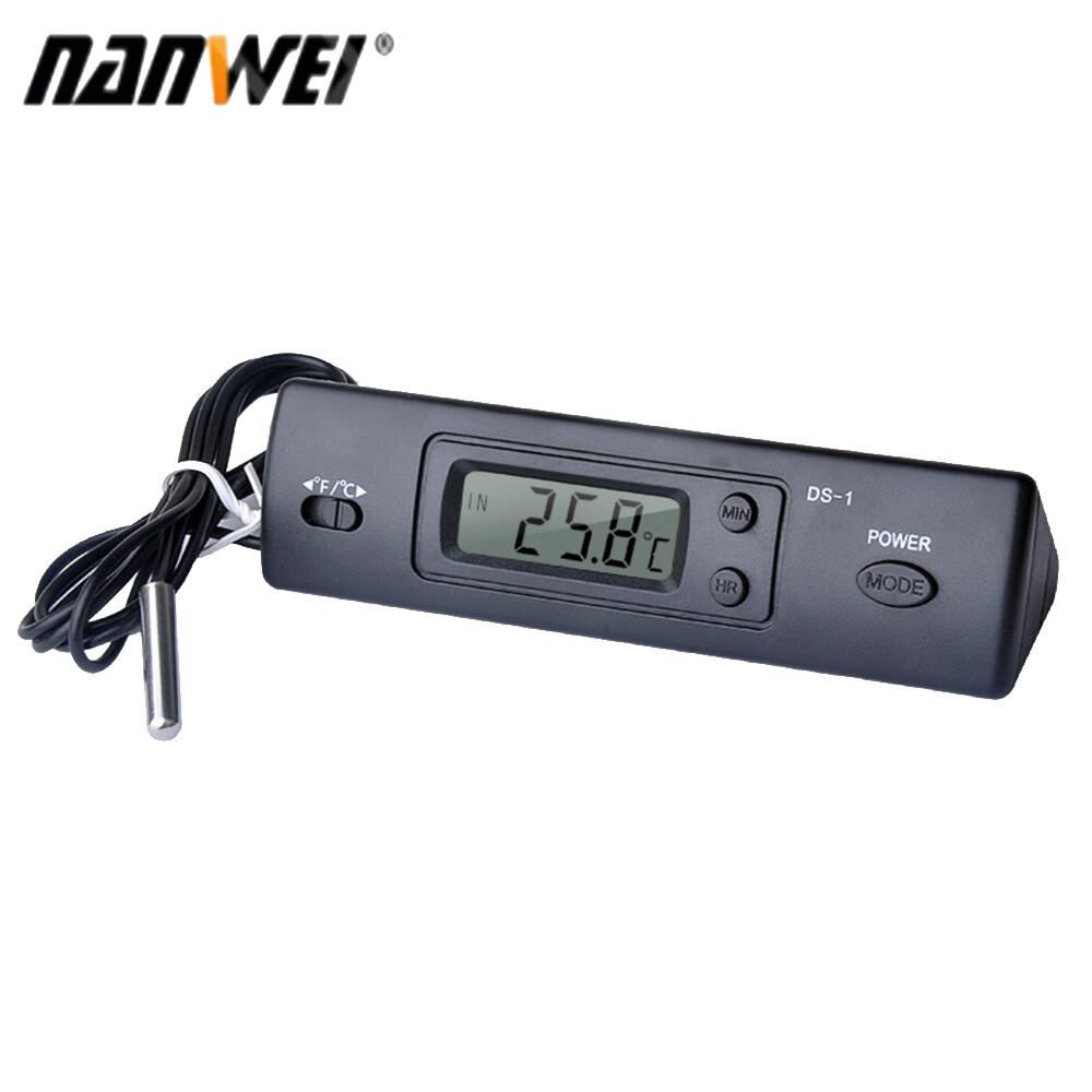 NANWEI Mini Electronic Digital Car Indoor Outdoor Multi-Function Time Temperature Display with Probe