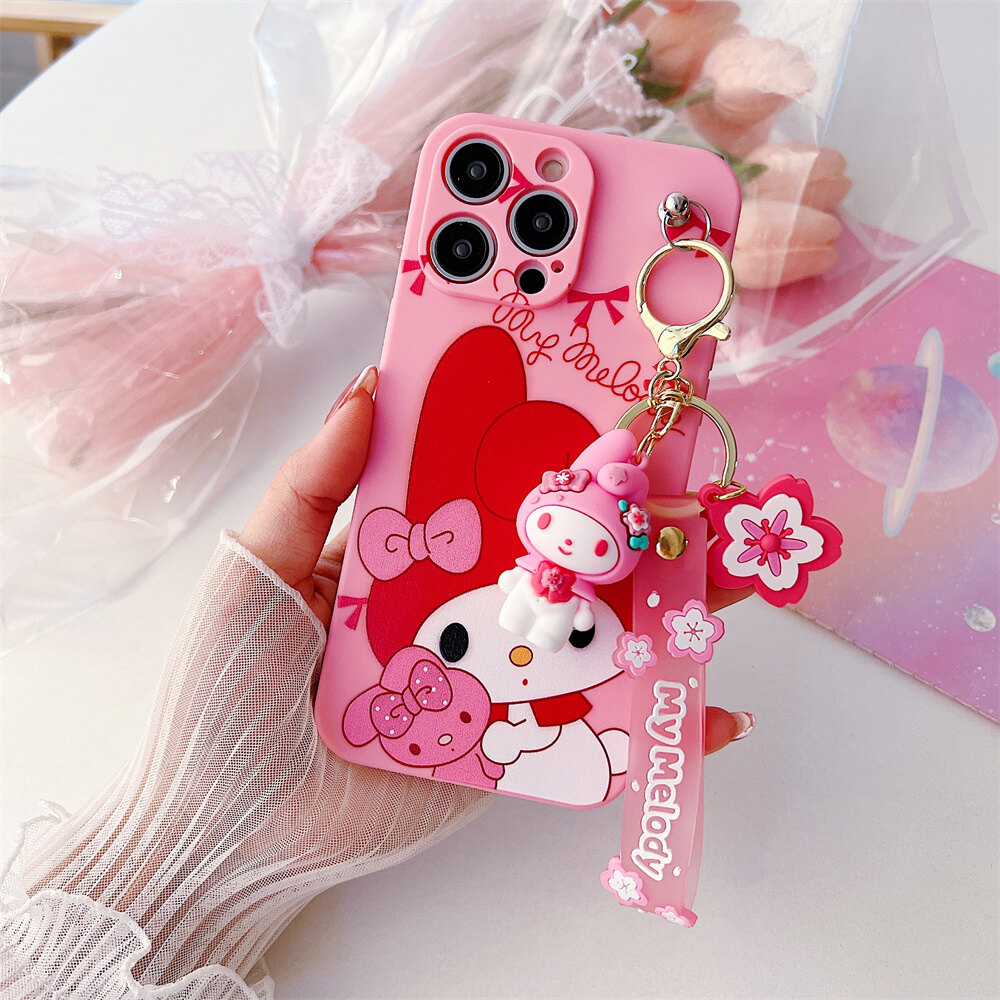 For xiaomi redmi note 9 redmi 10x redmi note 10 pro redmi note 11 redmi 9 redmi 9a redmi 9c redmi 10 redmi 10c redmi note 11 pro pink series cartoon phone case hello kitty melody doll pendant phone cover