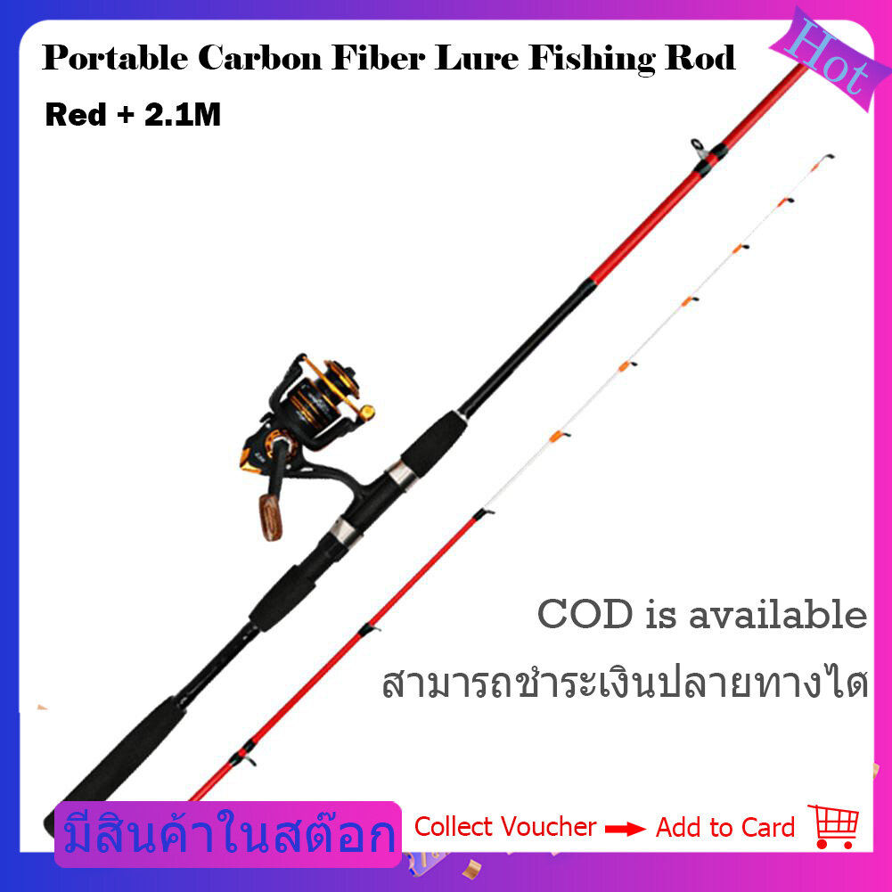 1.6/1.8/2.1Meter Portable Spinning Lure Fishing Rod Carbon Fiber Telescopic Fishing Rod for Boat Sea River Freshwater