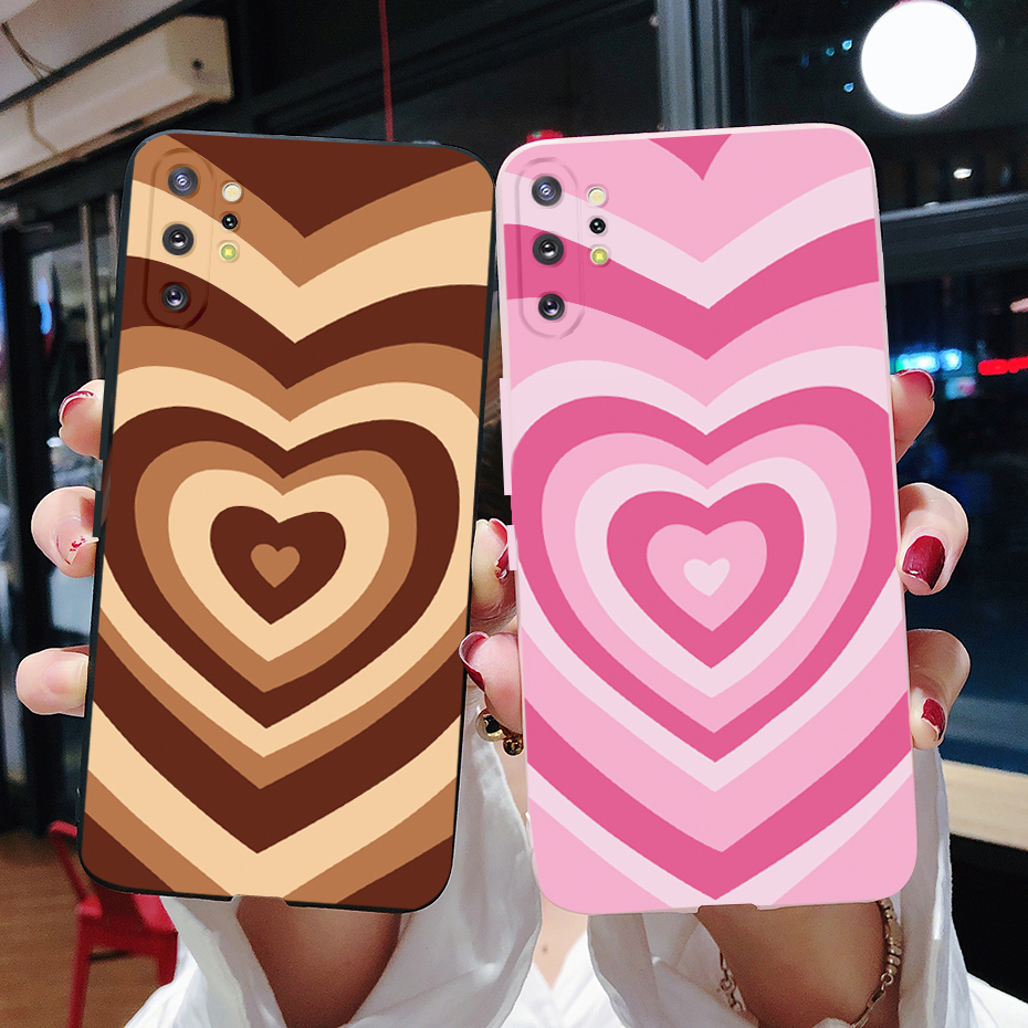 Case For Samsung Galaxy Note 10 Note 10+ Note 10 Plus Phone Case Cute Love Heart Flower Soft Back Cover Silicone Casing
