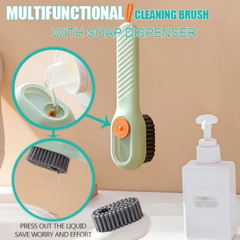 Long Handle Controllable Liquid Shoe Brush Automatic Drainage Deep Cleaning Soft Hair Washing Brush Household Cleaning Tool