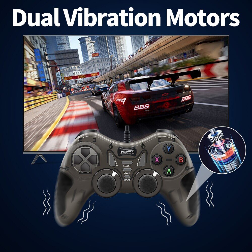 Narsta Tay cầm chơi game có dây với 360 ° 3D phím điều khiển cho Android HDTV box/Bảng điều khiển trò chơi/hơi nước/máy tính xách tay Tay cầm chơi game với rung & TURBO chức năng