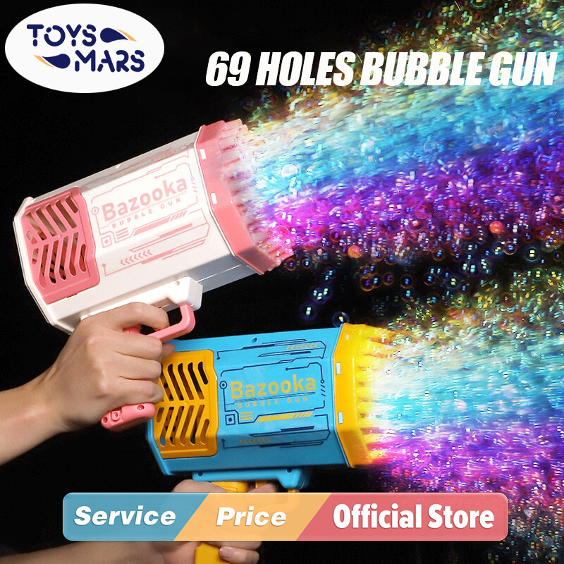 TOYSMARS Rocket Launcher Shape Bubble Maker Boom Bubble with N Holes for Kids Rocket Bubble Blower Automatic Bubble Toys 5000+ Bubbles per Min for Boys Girls Teens Outdoor Indoor Birthday